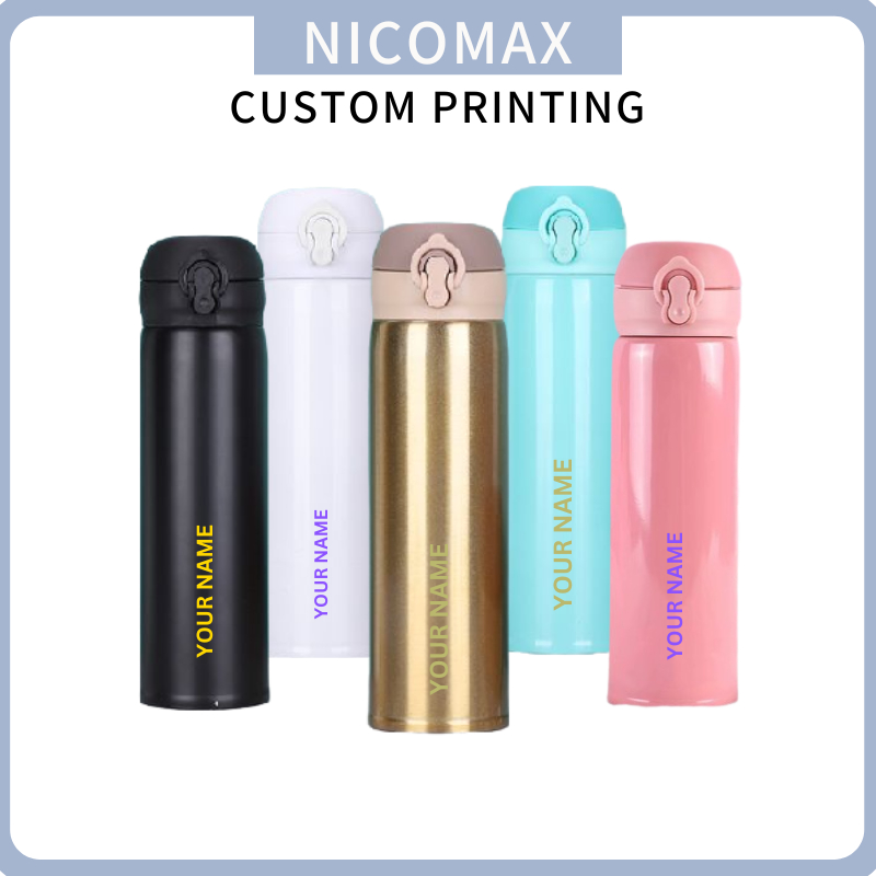 Custom Printing Vacuum Flask Thermos With Name 500ml Stainless Steel ...