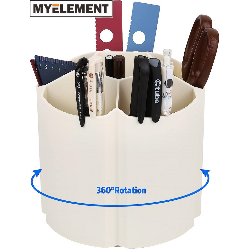 Myelement Desktop Pen Holder With 6 Compartments 360 Degree Rotatable ...