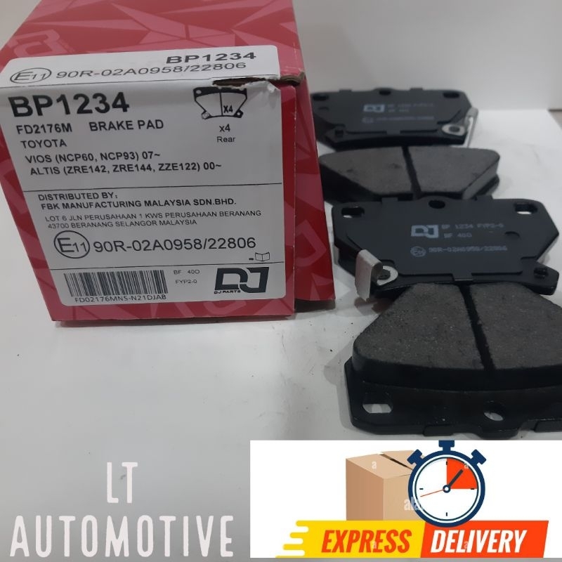 BP1234 Toyota corolla altis zze121,122,ncp42 REAR SEMI METALIC witn