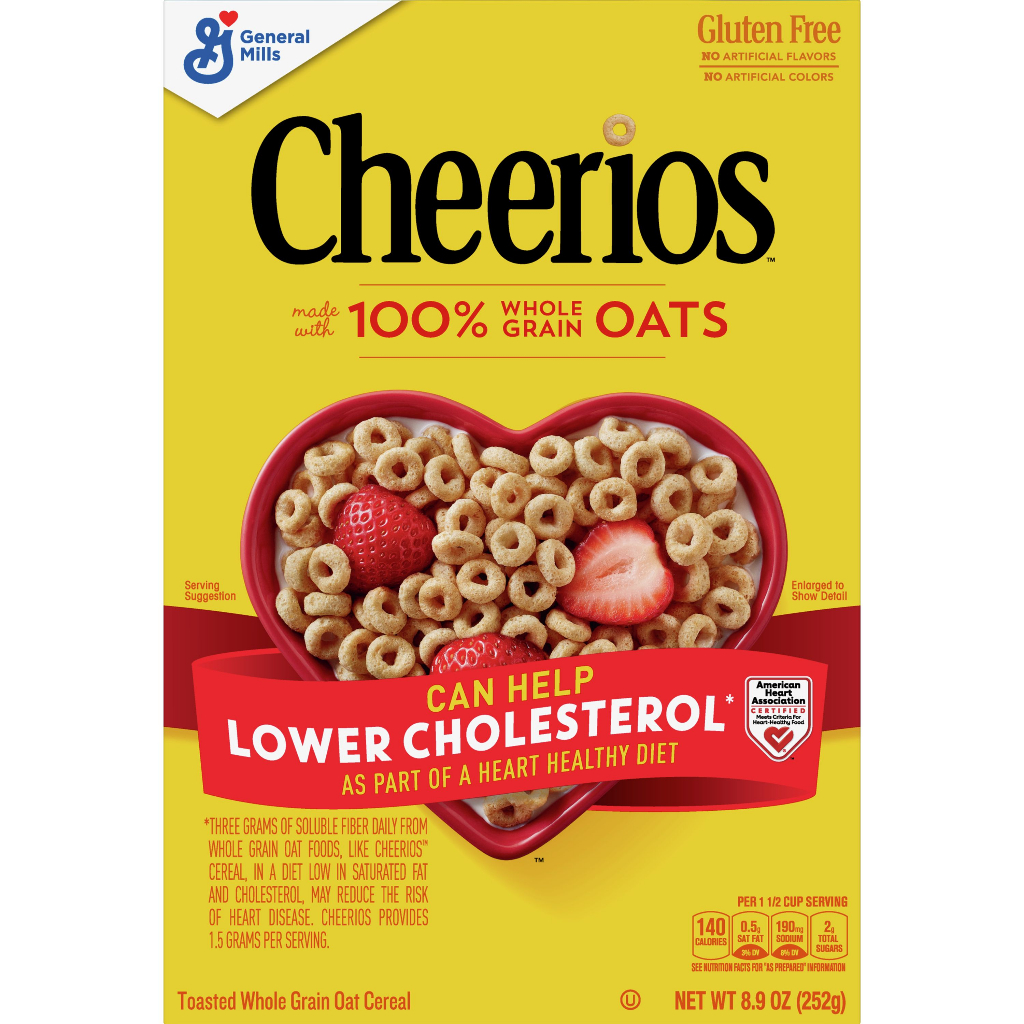 General Mills Original Cheerios 100 Wholegrain Oats, Gluten Free Cereal, Can help Lower