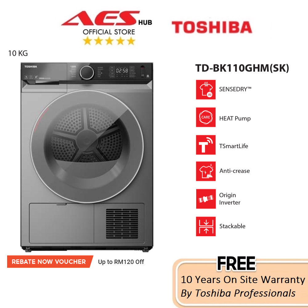 Toshiba 9KG 10KG Heat Pump Dryer Origin Inverter Hygiene UV Sanitize