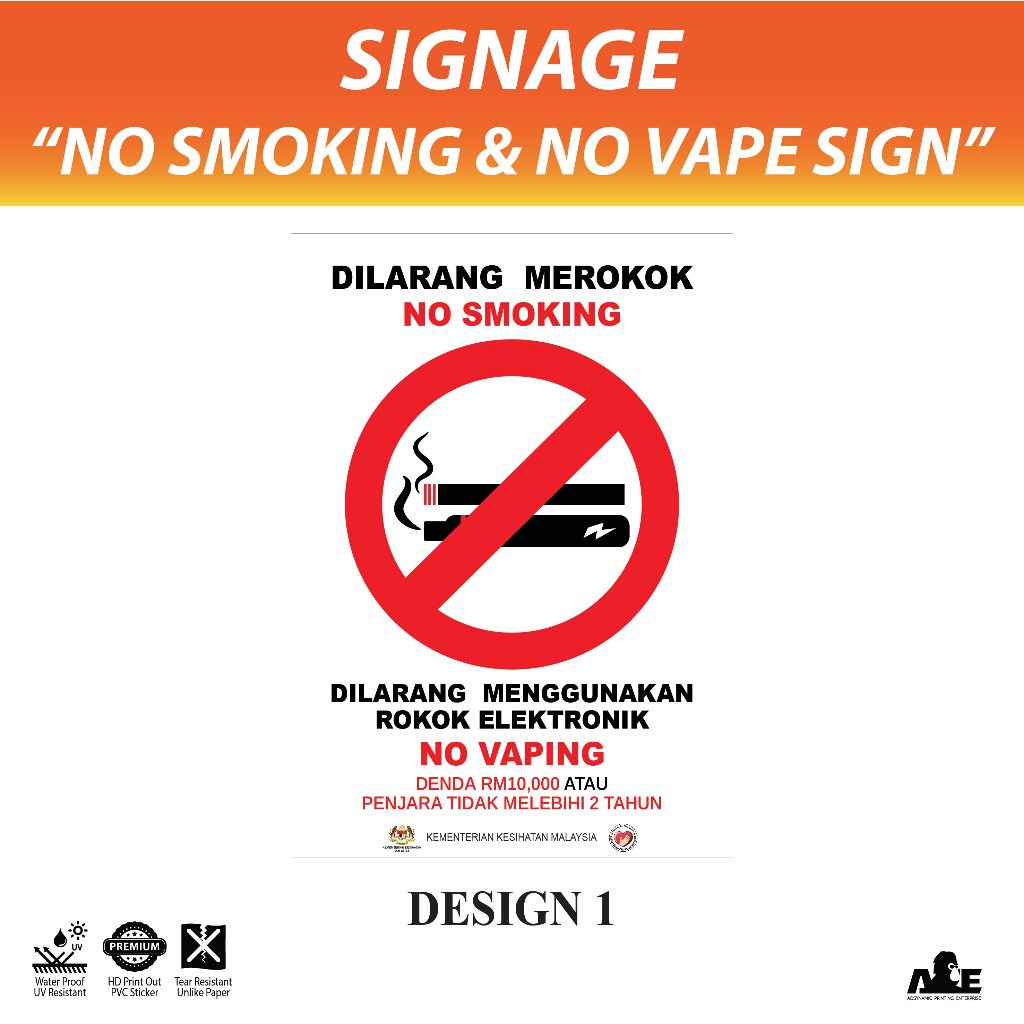 (HIP + STICKER) Dilarang Merokok | Dilarang Menggunakan Rokok ...