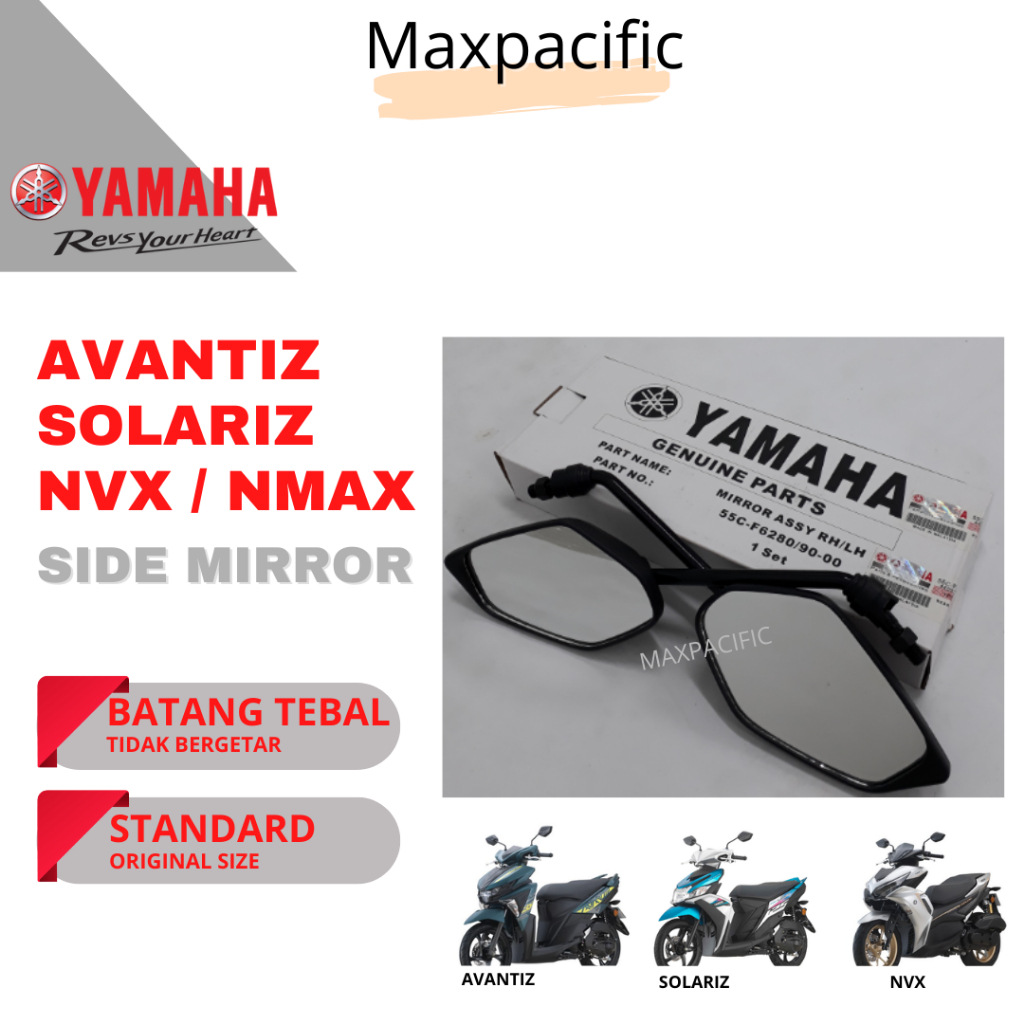 Yamaha Side Mirror NVX Avantiz Solariz NMax Motorcycle Scooter Cermin