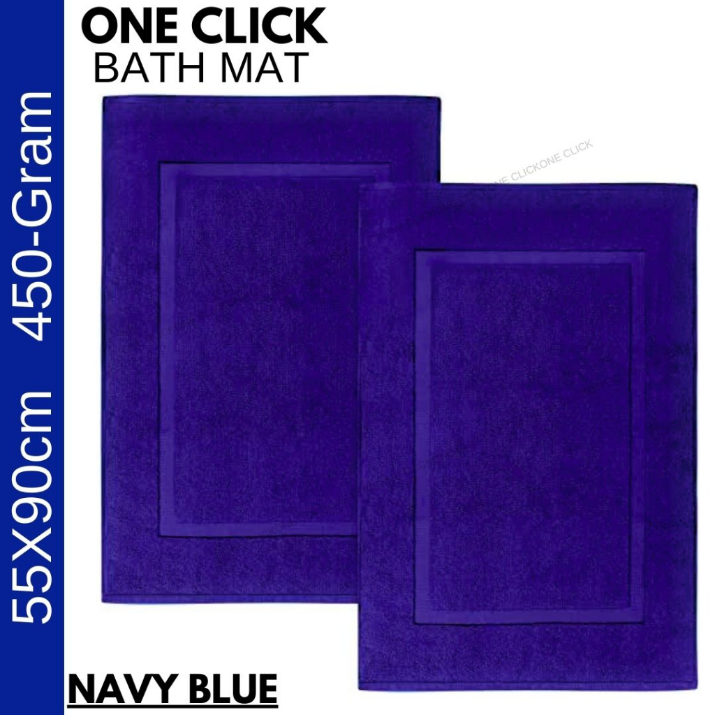 Hotel Bath Mat (🔵Blue 🖤Grey 🟤Dark Brown ⚪White) AntiSlip Fast Dry