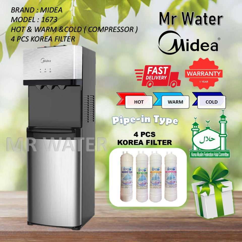 Penapis Air Midea Mild Alkaline Floor Standing Water Dispenser Hot