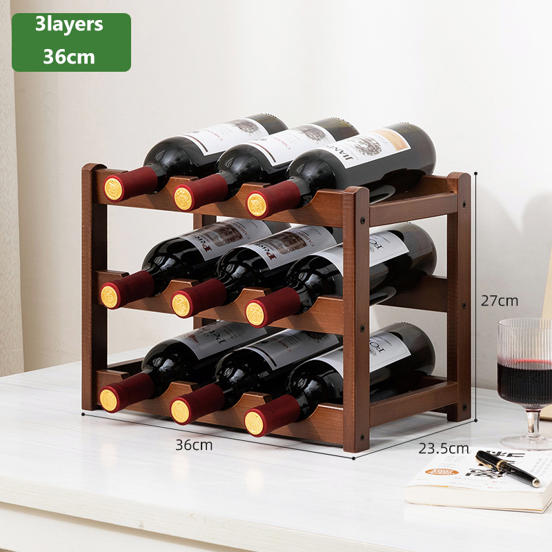 lulumall.my Bamboo Wine Rack Wine Storage Racks Small Modern simple red wine cabinet Display frame red wine lattice Shopee Malaysia
