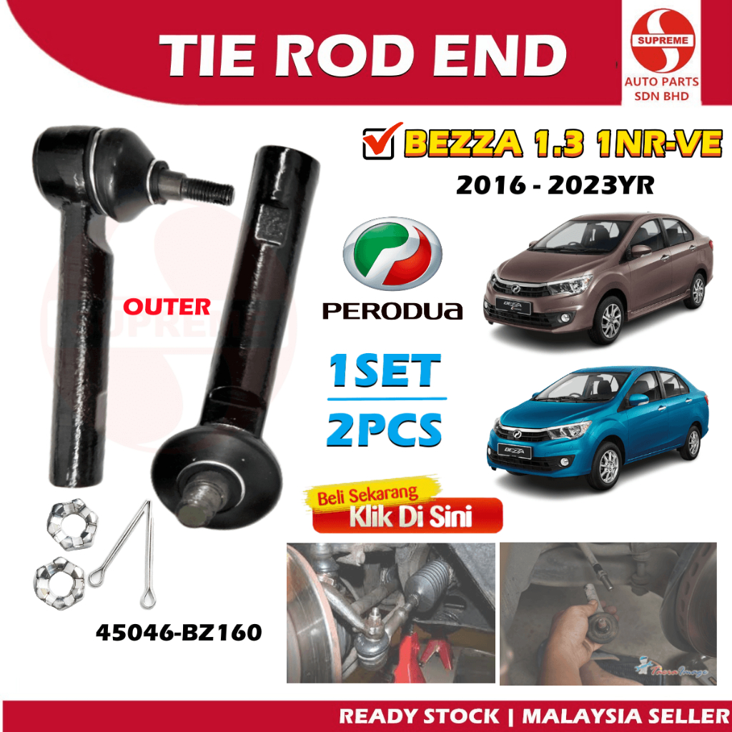 S2U Steering Rack Tie Rod End Outer Inner Perodua Bezza 1.3 1NRVE