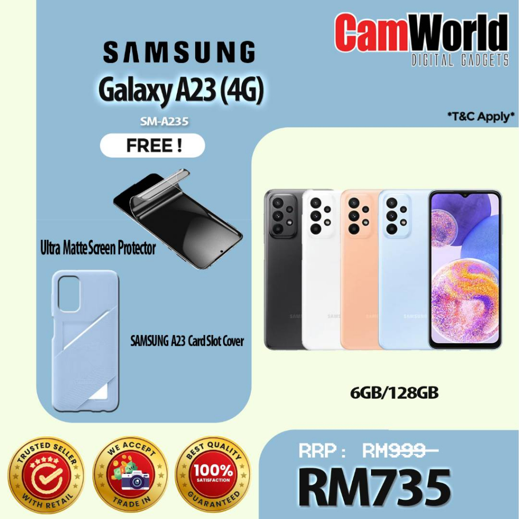 Samsung Galaxy A23 ( SM-A235 ) ( 6GB + 128GB ) With Cover & Ultra Matte ...