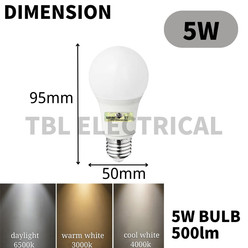 🔥SIRIM🔥 LED E27 Bulb 5W 10W 15W 20W 25W Mentol Lampu Energy Saving ...