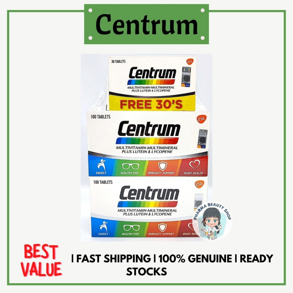 Centrum MultivitaminMultimineral Plus Lutein & Lycopene (2x100s/ 2x100s + 30s/ 100s + 30s
