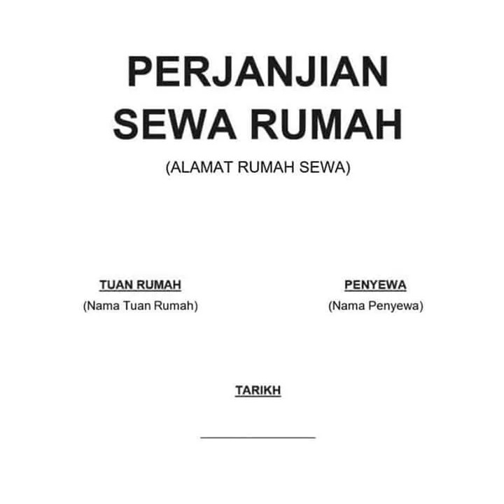 Perjanjian Sewa Rumah Template Surat Shopee Malaysia