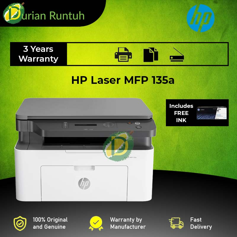 Hp Laser Mfp 135a 135w Printer A4 Black And White Laser Multifunction