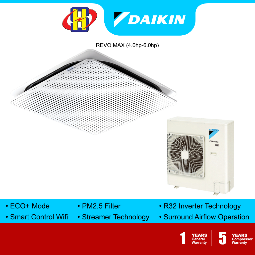 Daikin Air Conditioner (4.0HP6.0HP) R32 Inverter ECO+ REVO MAX Ceiling
