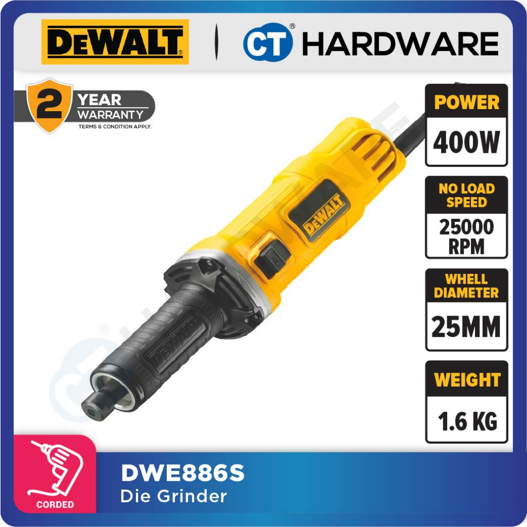 DEWALT DWE886S DIE GRINDER 400W 25000RPM 25MM 1.65KG | Shopee Malaysia