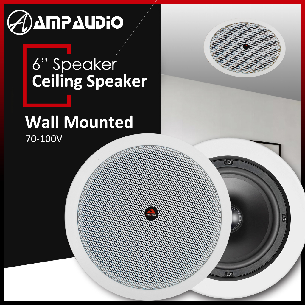 AmpAudio 6" Ceiling Speaker Ceiling Mount Speaker 6 inch 6W 1PC