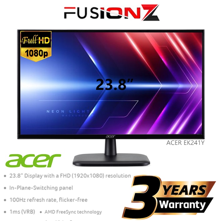 Acer ACER EKY .8" / EK " IPS Monitor Hz AMD FreeSync  Anti Tearing   HDMI   VGA   FHD  x