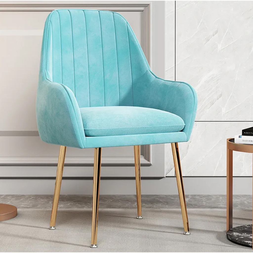 BASIC HOUSE Nordic Dining Chair Make Up Chair With Velvet Material Kerusi Makeup Chair ...