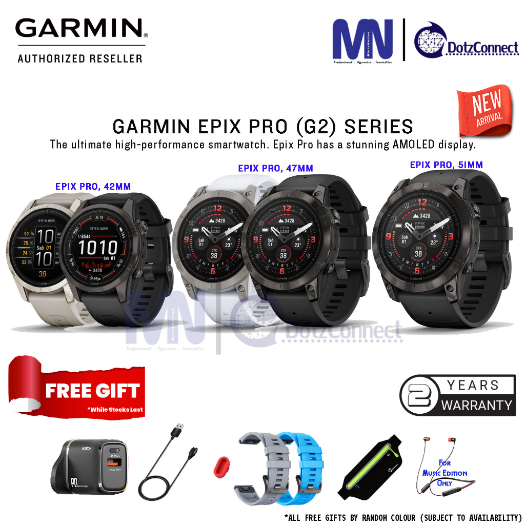 Garmin Epix Pro (G2) 51mm/47mm/42mm Premium stunning AMOLED display ...