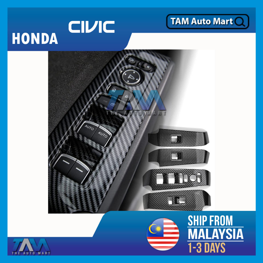 Honda Civic FE 20222023 Window Switch Panel Carbon Cover Trim 2022
