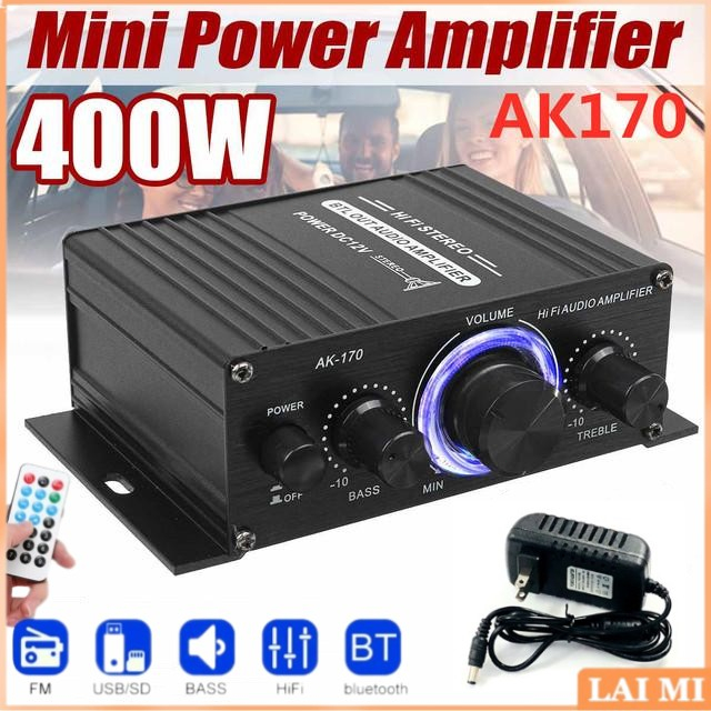 Power Amplifier Car AK170 400W Car Amplifier Bluetooth Power Amp Car