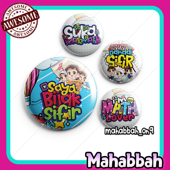 Bijak Sifir Hadiah Murid Matematik Button Badge Keychain