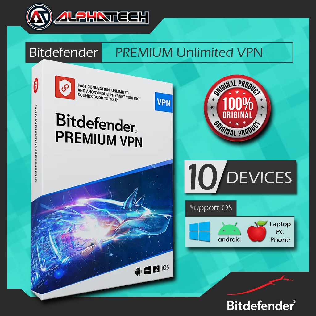 BitDefender Premium VPN, Unlimited Encrypted Traffic For 1 Year 10 ...