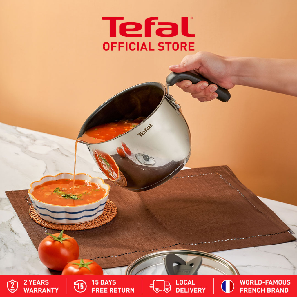 Tefal Ingenio Preference ON Pots & Pans Set, 15 Pieces, Stackable,  Removable Handle, Space Saving, Non-Stick, Induction, Stainless Steel,  L9749532