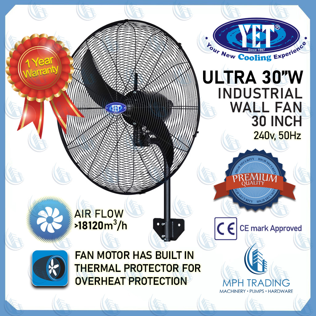 YET Ultra 30W Heavy Duty Powerful Industrial Wall Fan 18120 m3/h Air