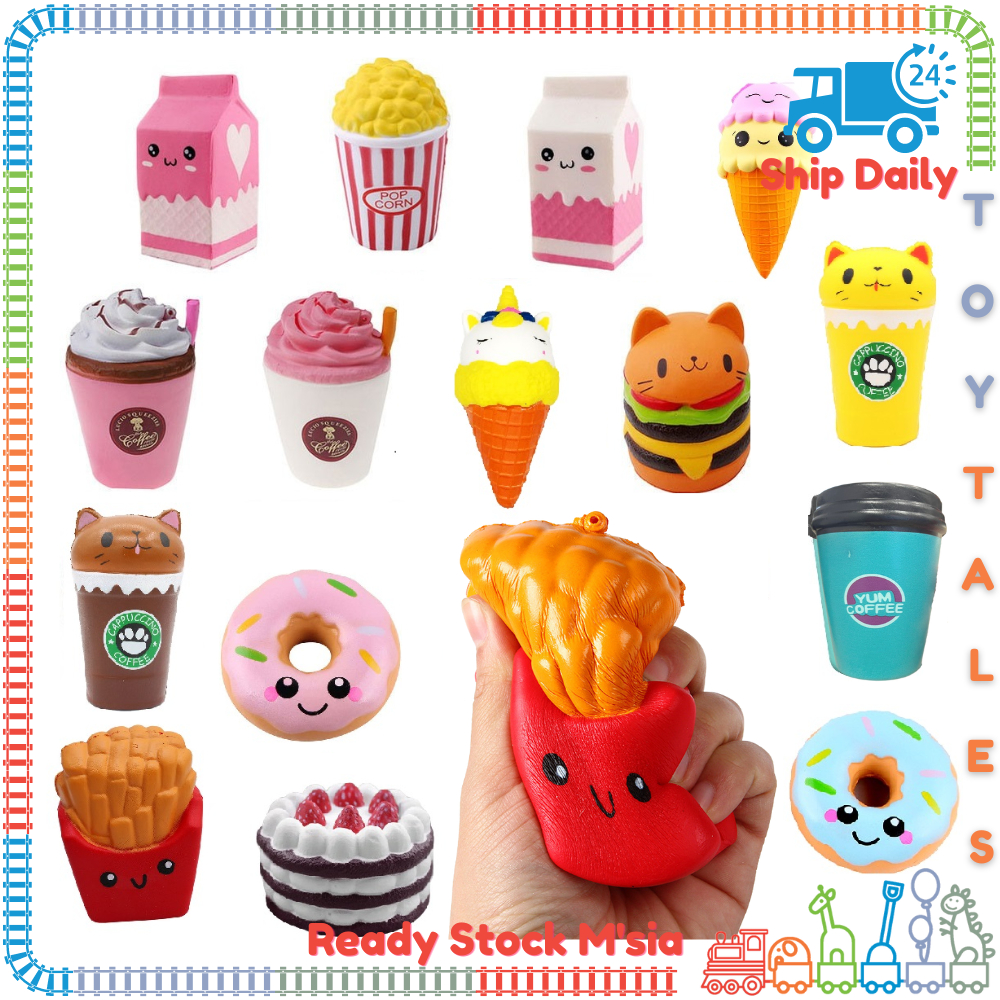 Soft Squishy Kids Toys 🍭 Ready Stock 🍭 Anti Stress Toy Ball Cute Food 