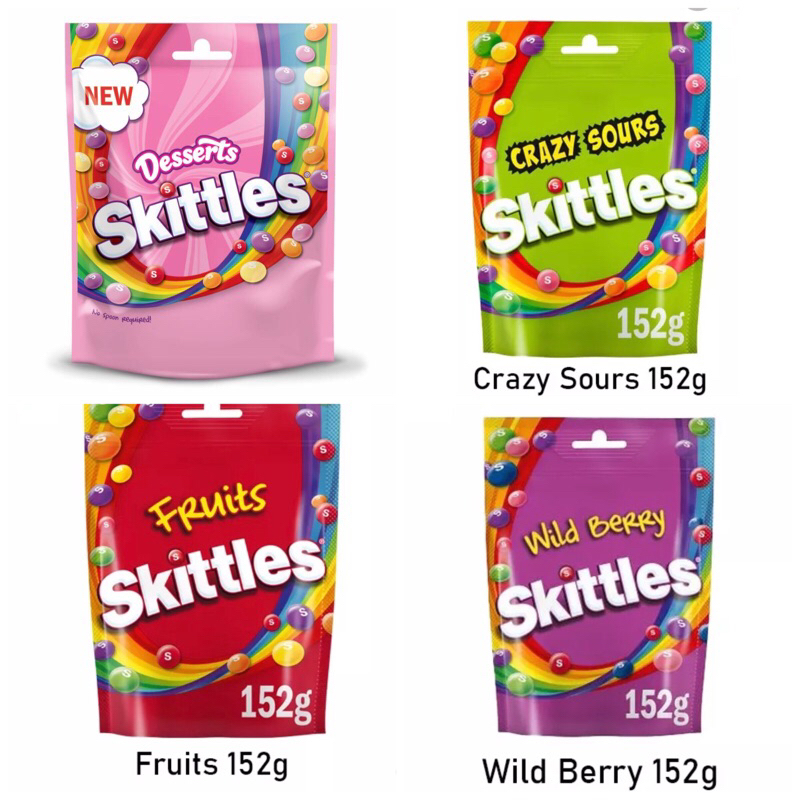 Skittles Candy Desserts 152g / Crazy Sour 136g / Fruit 200g / Wild ...