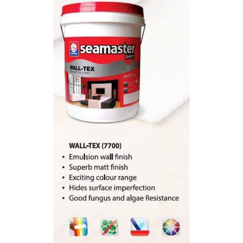 SEAMASTER Wall-Tex Emulsion Paint 7 Liter For Interior Wall Ceiling ...