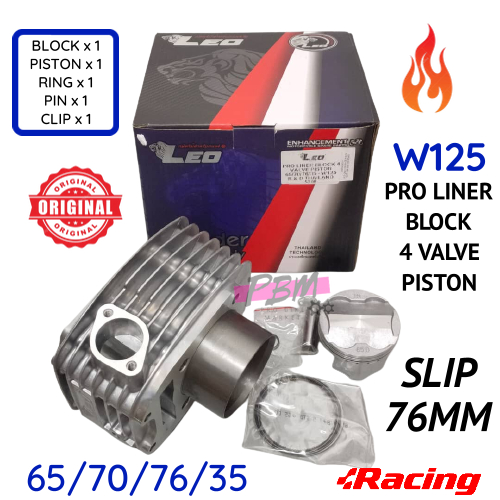 HONDA WAVE125 W125 LEO 65/70/76/35 65+4mm Racing Cylinder Block Set 4V ...