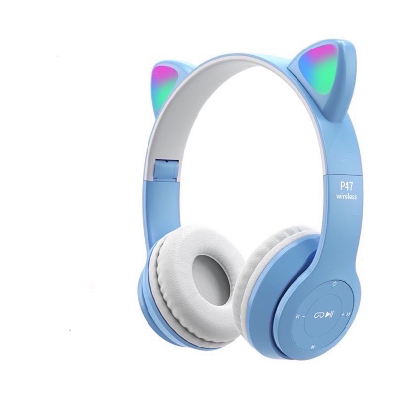 Stock In Malaysia cat ear headphone wireless headphone bluetooth LED