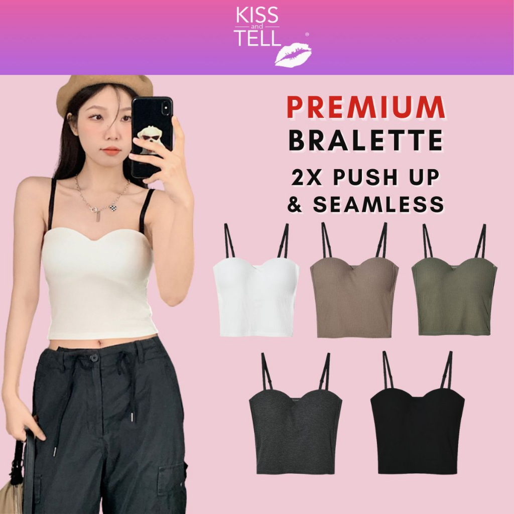2 Pack Delia Wireless Push Up Support Bra in Grey and Black – Kiss & Tell  Malaysia