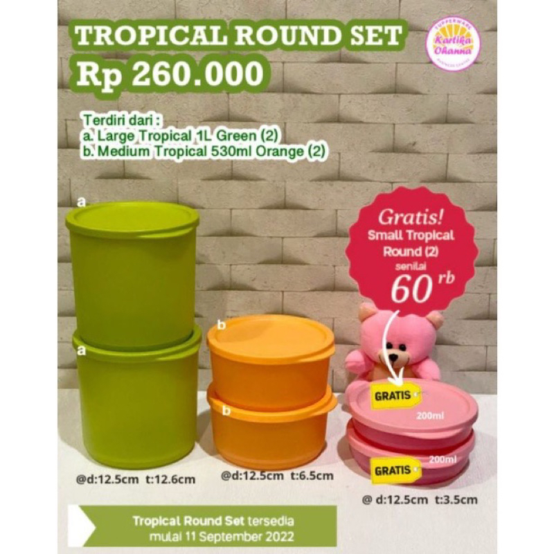 tupperware tropical round set(6 pcs) | Shopee Malaysia