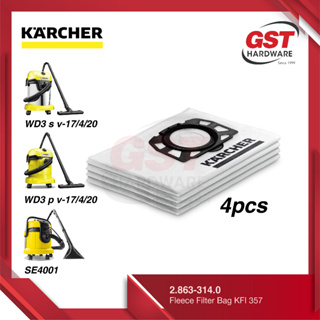 Karcher Fleece Filter Bag KFI 357 (4PCS/BOX) for WD 3 V 17/4/20