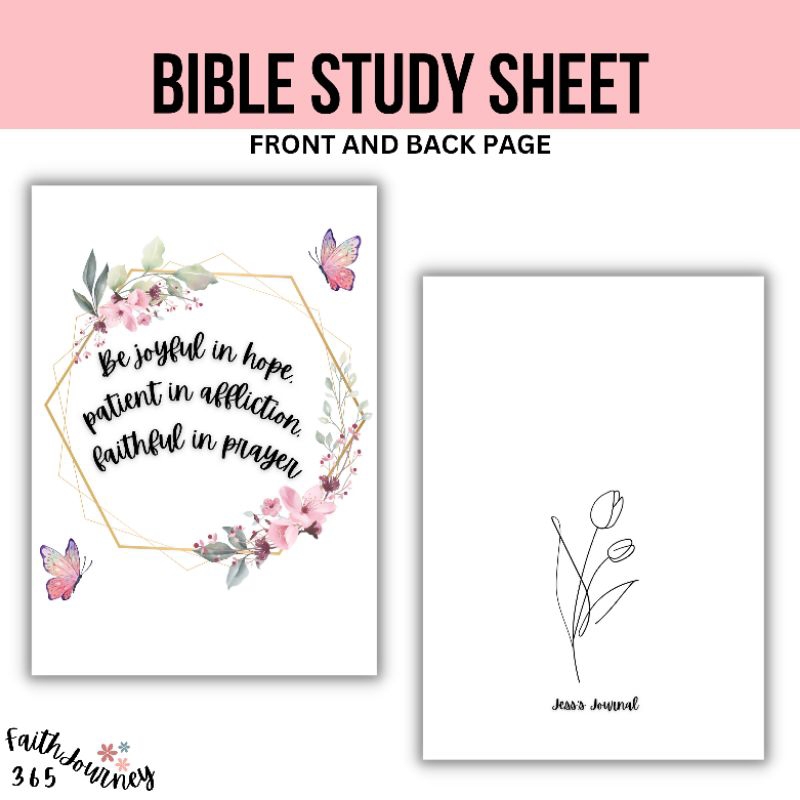 Printable Bible Sheet A4 A5 Pink Minimalist | Shopee Malaysia