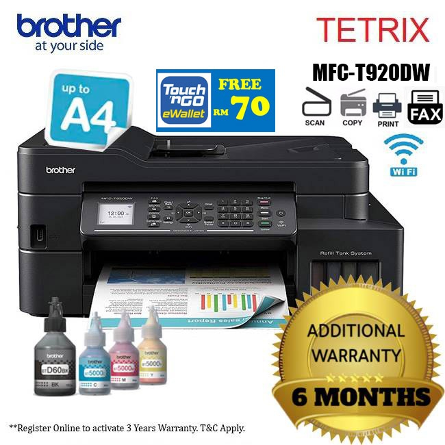 Brother MFC-T920DW Original Ink Tank Print Scan Copy Fax Duplex Wifi ...