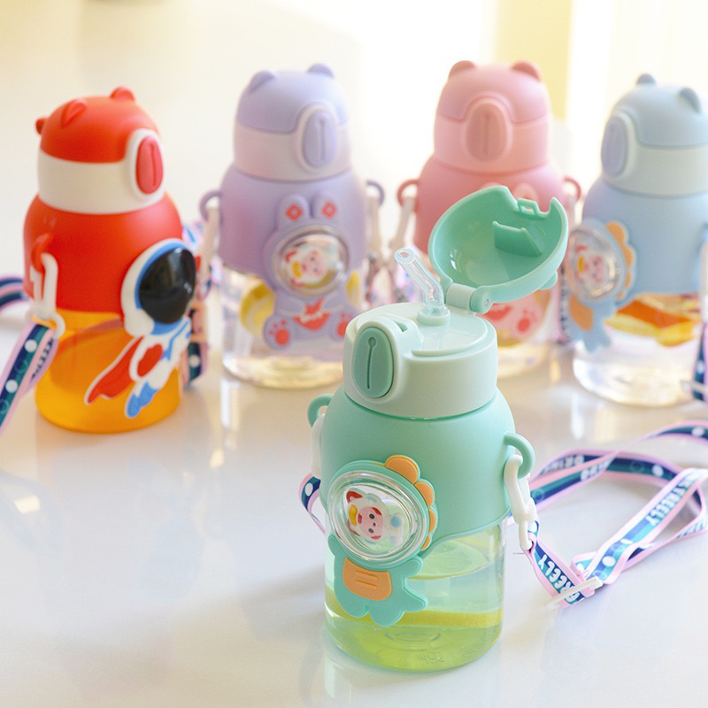 600ml Kids Water Bottle Cute Animal Design BPA Free with straw For ...