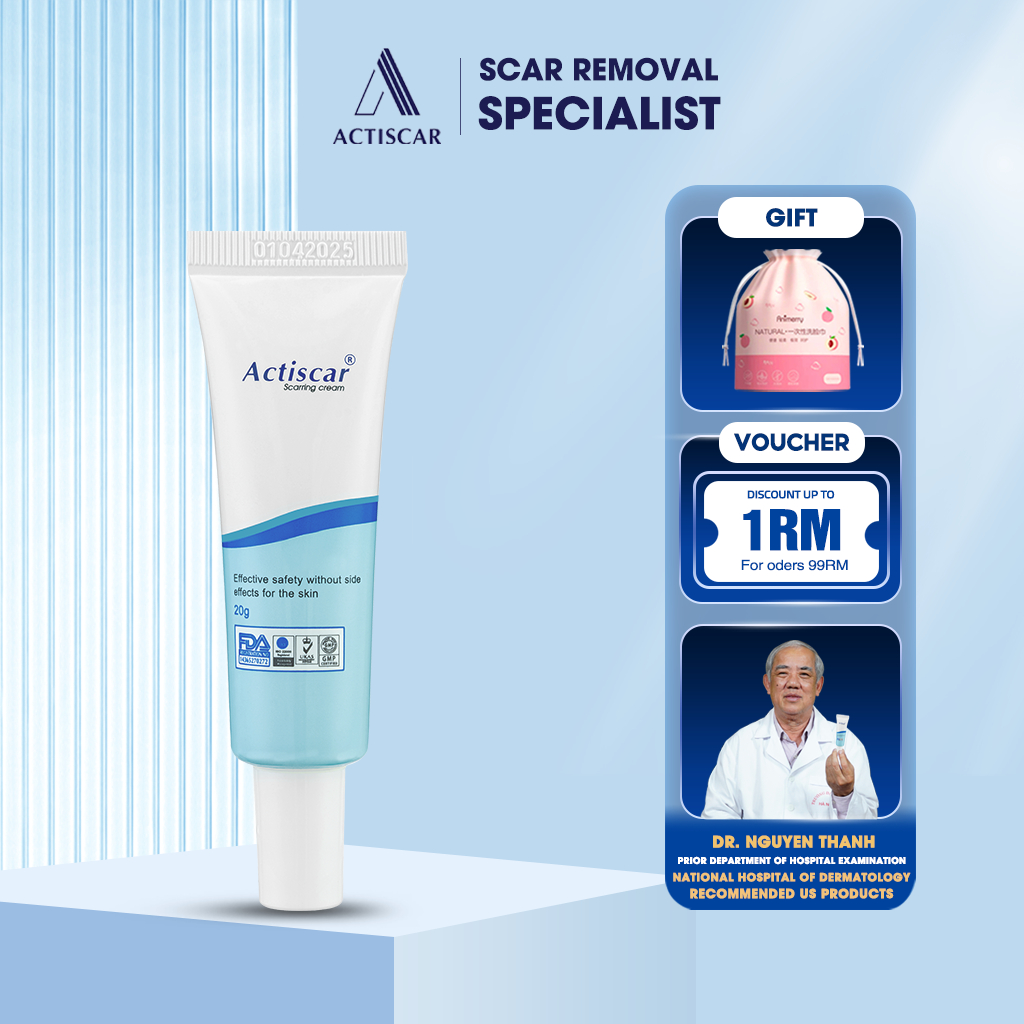 Actiscar Scar Removal Cream 20g Helps to Remove Keloid, Dimple, Potted