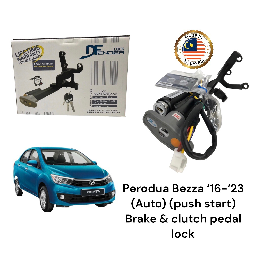 Perodua Bezza 20162023 (Auto) (Push Start) Brake & Clutch Pedal Lock