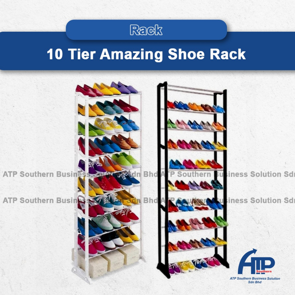 10-Tiers Shoe Rack For Scarf Tudung Shawl Multifunctional Shoe Rack ...