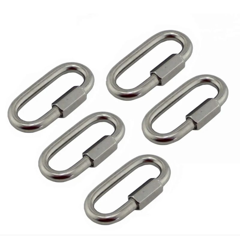 1pc Stainless Steel 304 HEX Carabiner Quick Link Oval Screw Lock ...