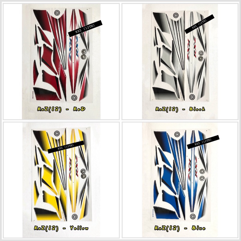YAMAHA RXZ 135 BODY COVER SET STRIPE (12TH) BODY COVERSET STICKER ...