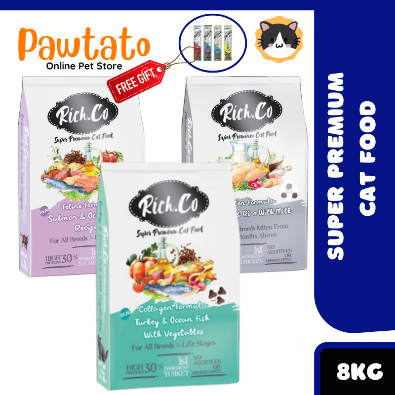 Rich.Co Super Premium Cat Food 8kg (FREE 1 Snack) 100 Bubble Wrap