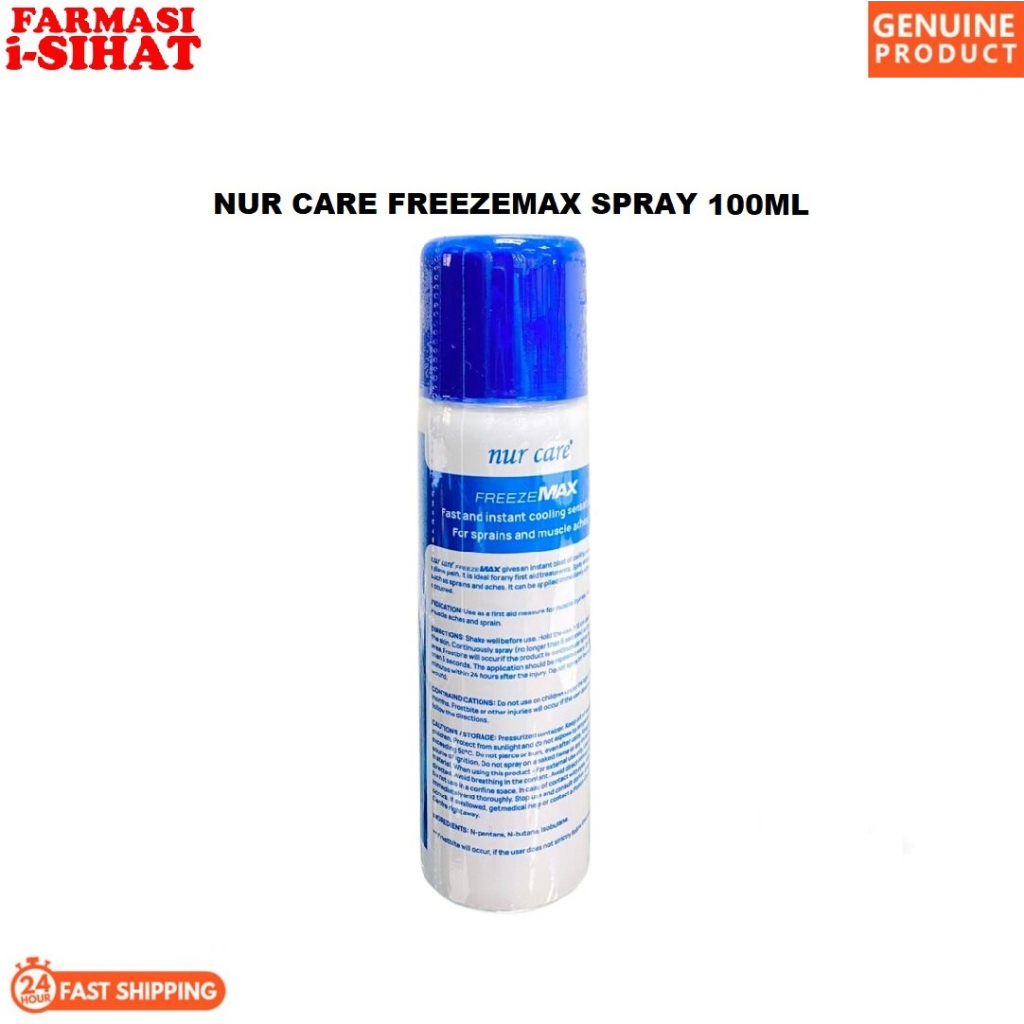 👍👍Nur Care FreezeMAX Spray 100ml For Sprains/Muscle Aches (Fast ...