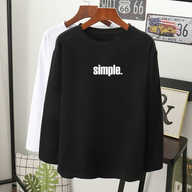 mybhaju simple basic t-shirt lengan panjang viral perempuan baju wanita ...