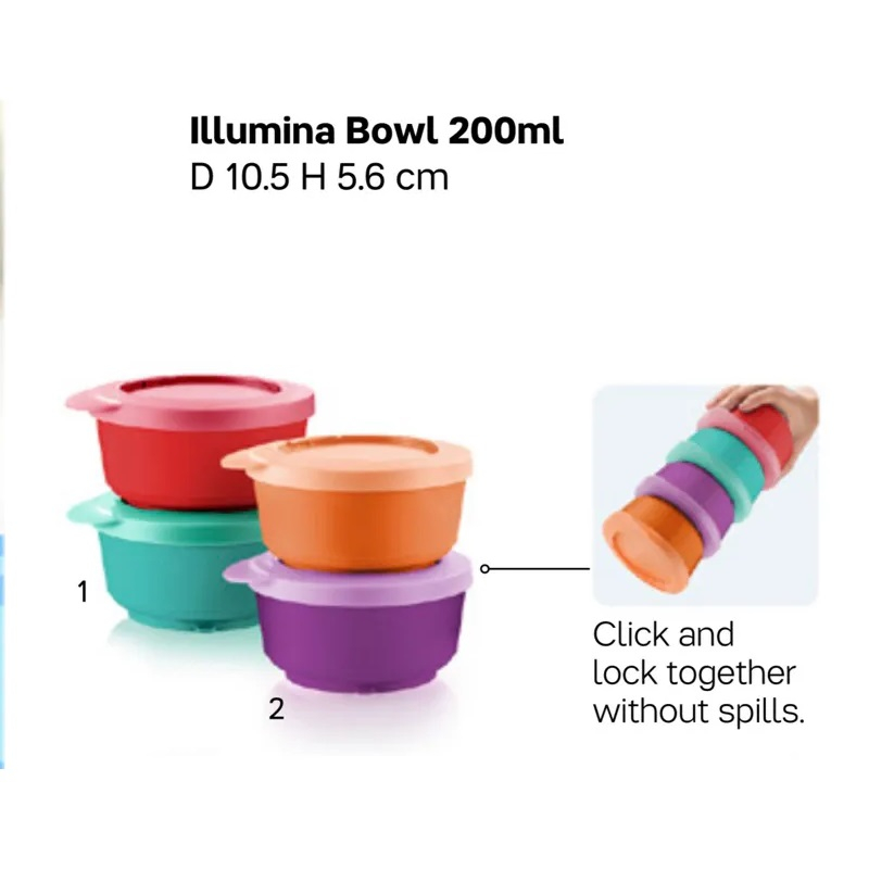 Tupperware Illumina Bowls 200ml OR Mini Bowl 200ml Shopee Malaysia