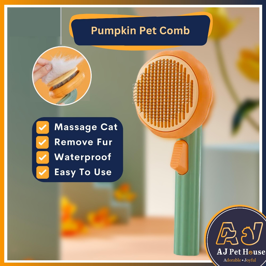 AJPET Cat Comb Cat Brush Pet Pumpkin Brush Pet Hair Removal Comb Cat