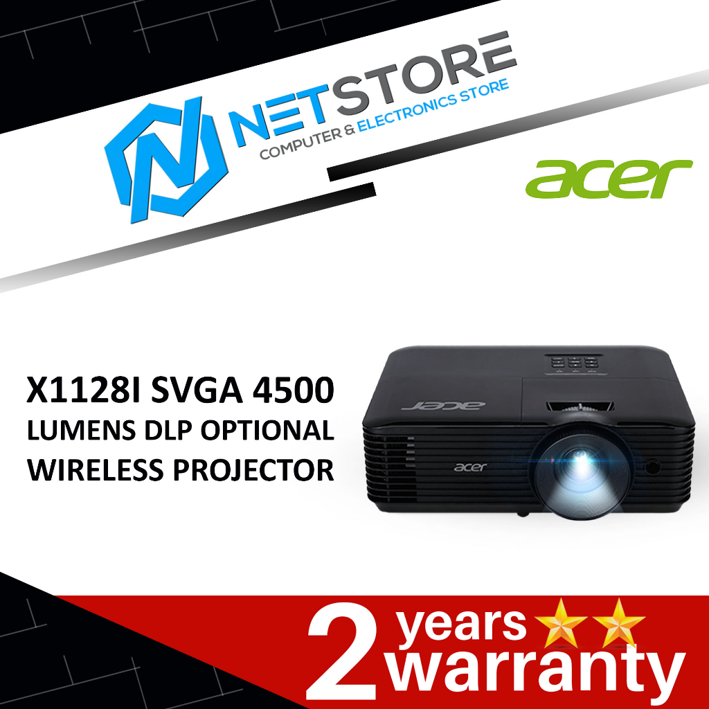 ACER X1128I SVGA 4500 LUMENS DLP OPTIONAL WIRELESS PROJECTOR - MR.JTU11 ...